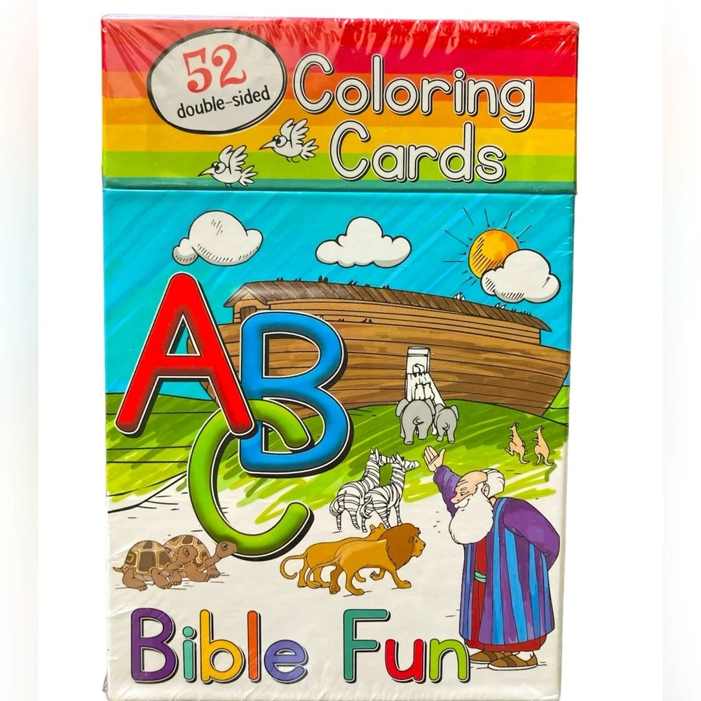 ABC Bible 52 Double Sided Coloring Cards Alphabet Fun Learning Sealed Unisex NIB